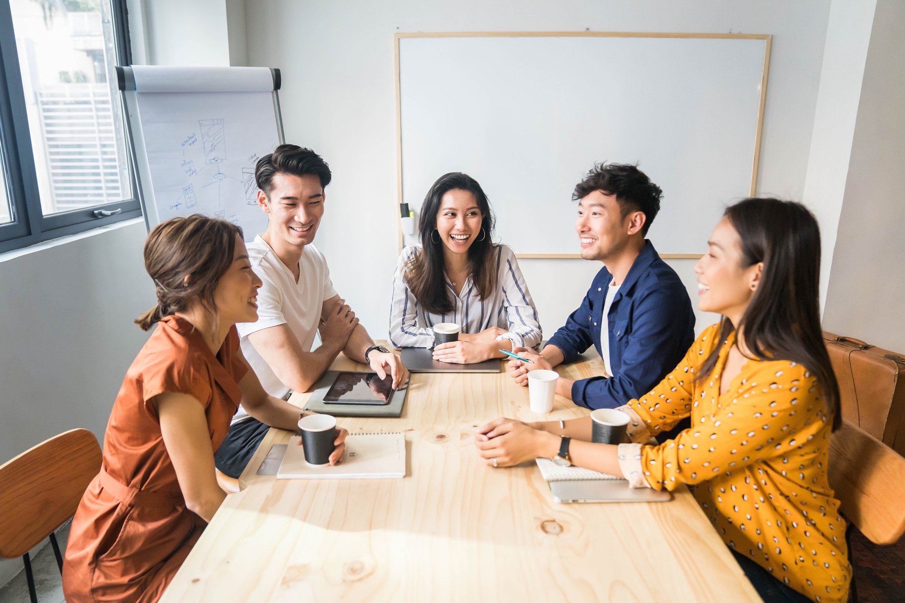 Asian young people business meeting